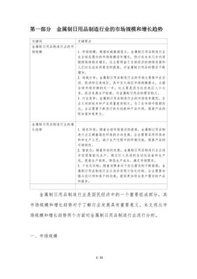 金属制日用品制造行业的大数据分析 洞察趋势、优化生产与驱动创新